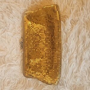 Vintage Gold Clutch with Sequins and Classic Closure